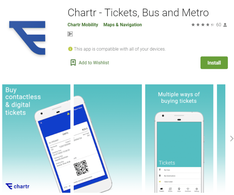 chartr mobile app download google play store