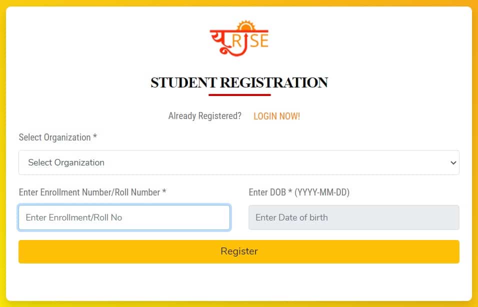 UP Urise Student Registration Form