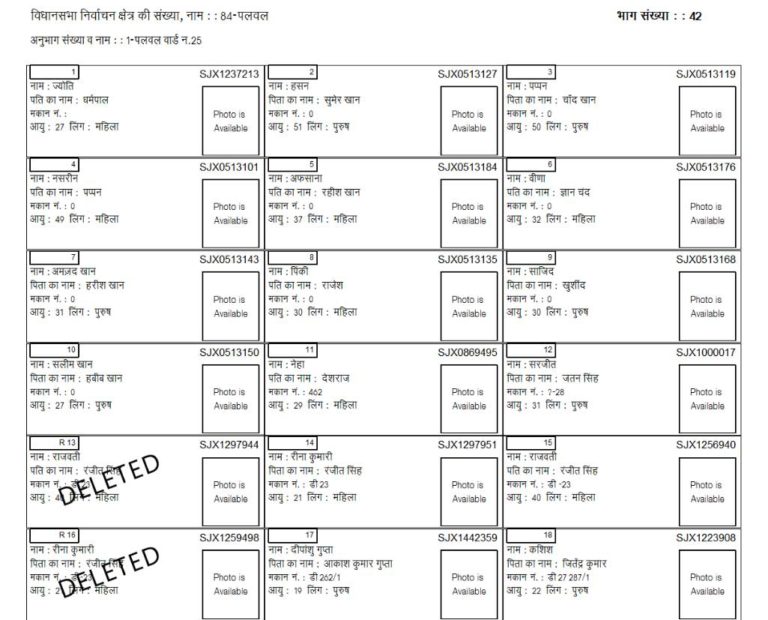 Haryana Voter List 2024 PDF Download / Check Name Online ceoharyana