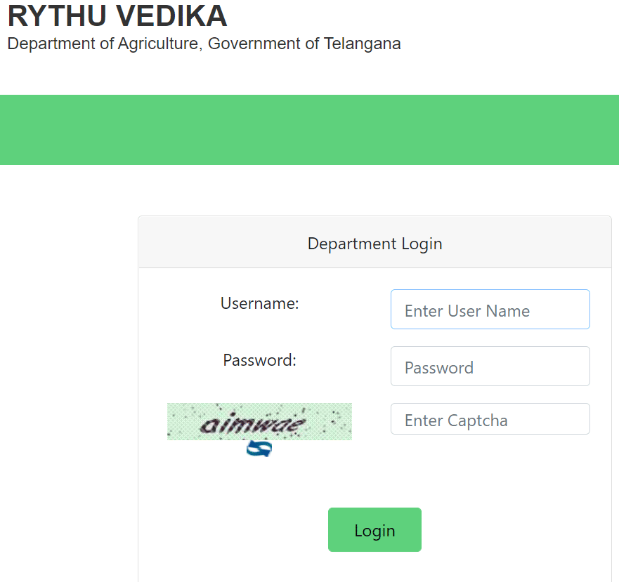 Kisan Telangana Rythu Vedika Scheme Login