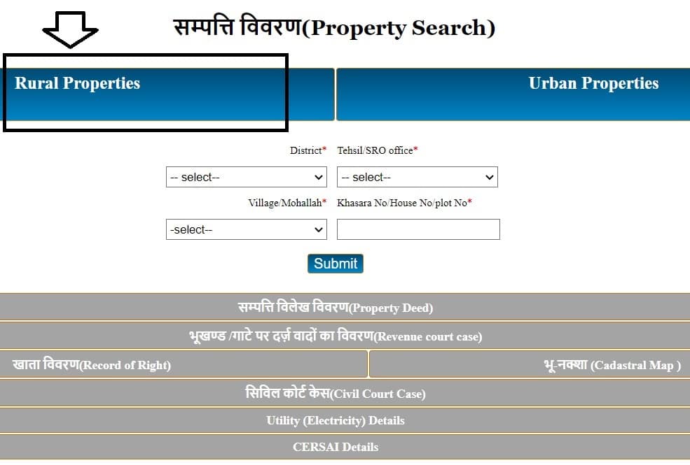 UP Rural Property Search IGRSUP Portal