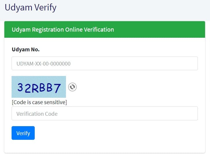 Verify Udyam Registration Number Online