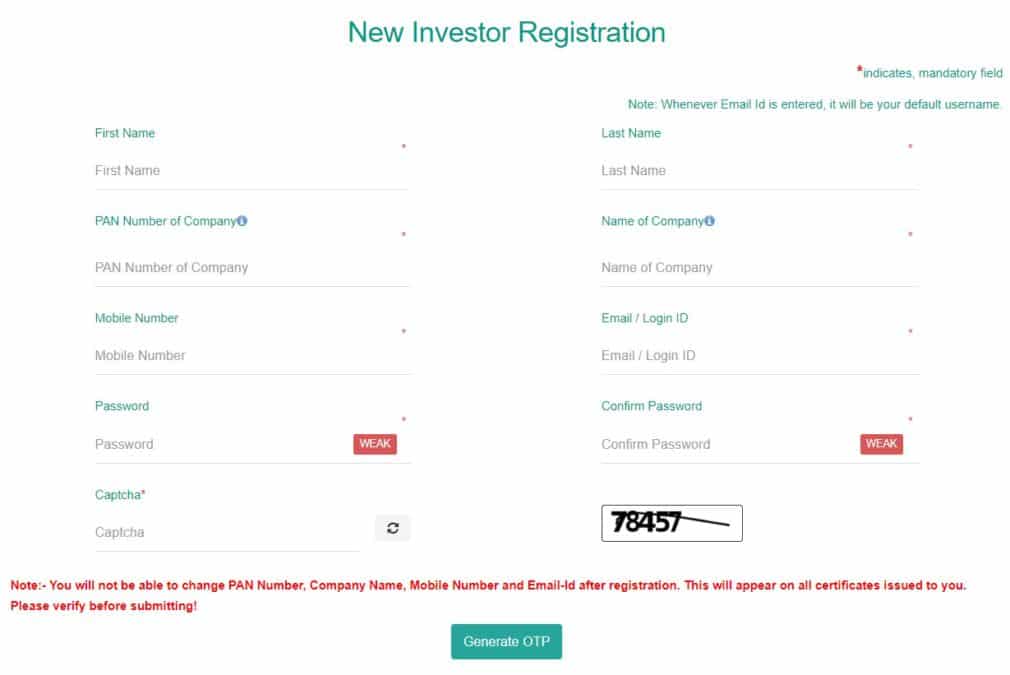 Gujarat ODPS 2 New Investor Registration Form