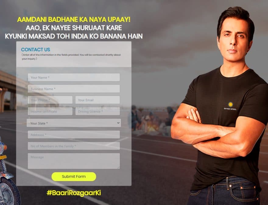 Sonu Sood Free E-Rickshaw Scheme Registration