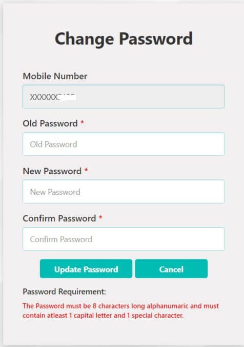 Telangana Non Agri Property Registration Update Password