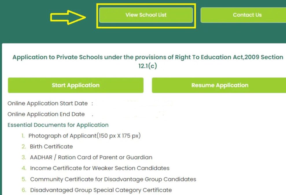 RTE Tnschools Gov 2021 School List