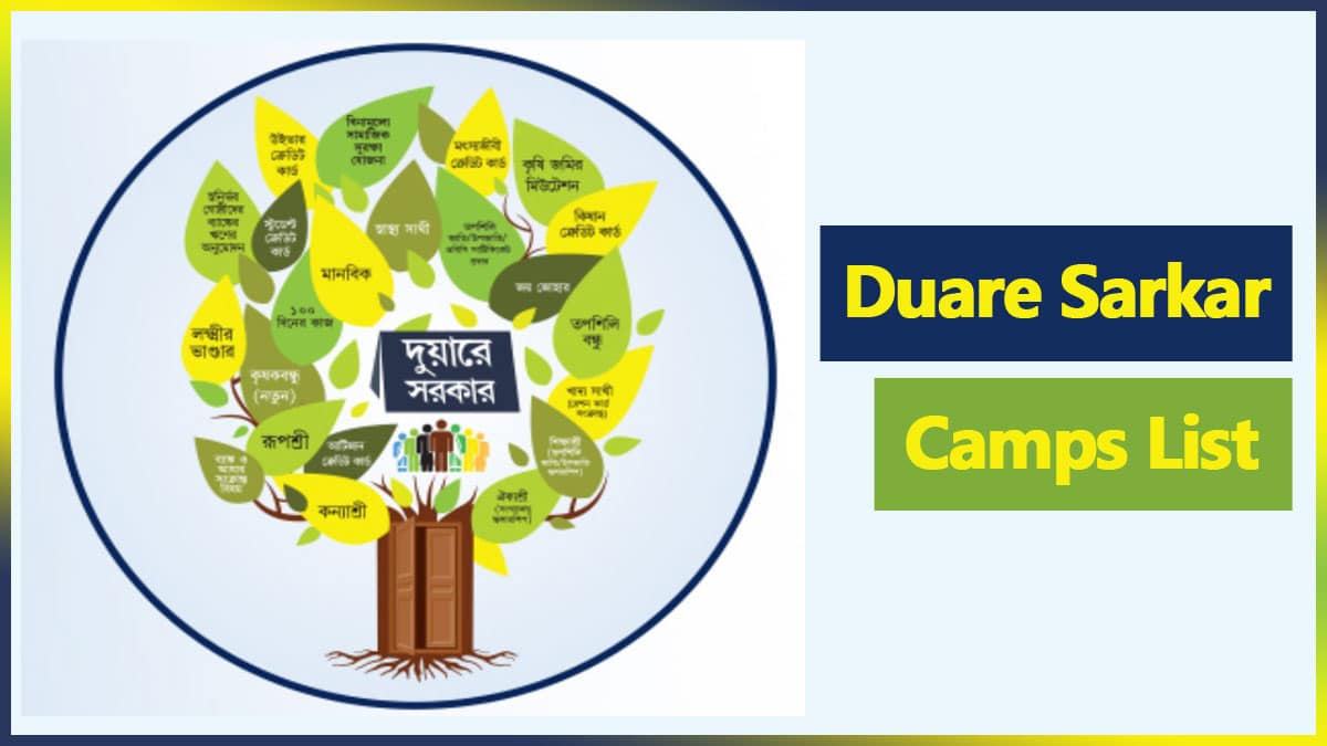 WB Duare Sarkar Camp List 2023 | DS 7th Phase Schemes Details