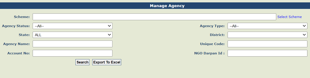Manage Registered Agency PFMS Portal