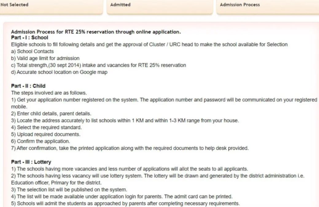 RTE Maharashtra 2022-23 Admission Process