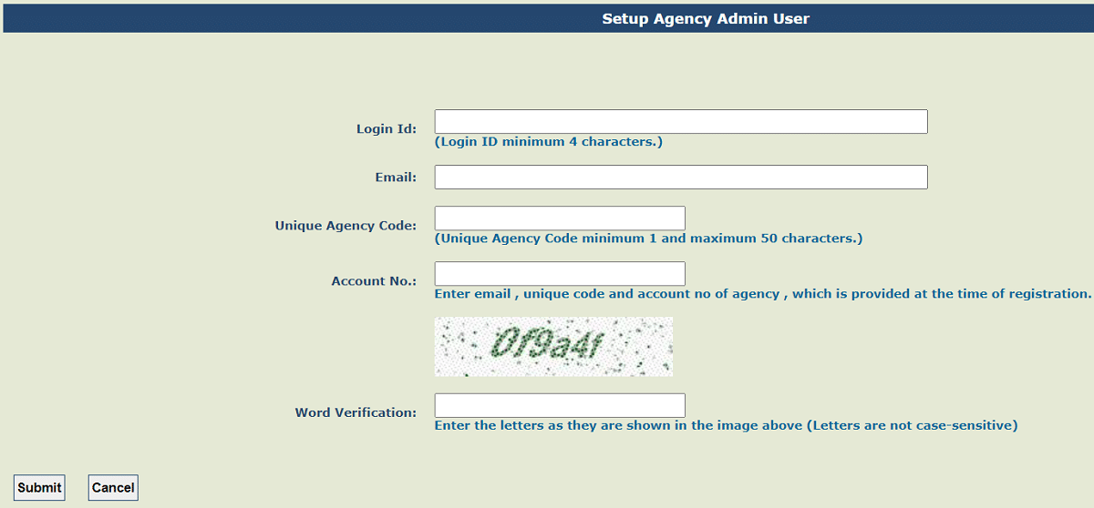 Set Up Agency Admin User