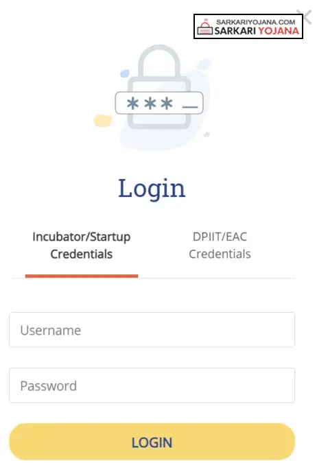 Startup India Seed Fund Scheme Incubator Login