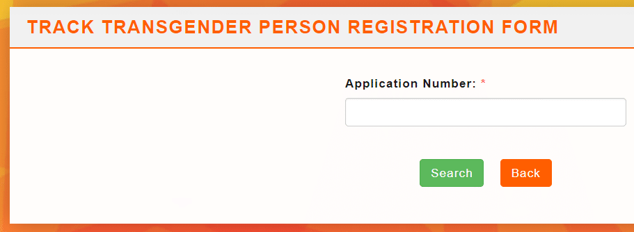 Application Status Transgender Person Registration Form