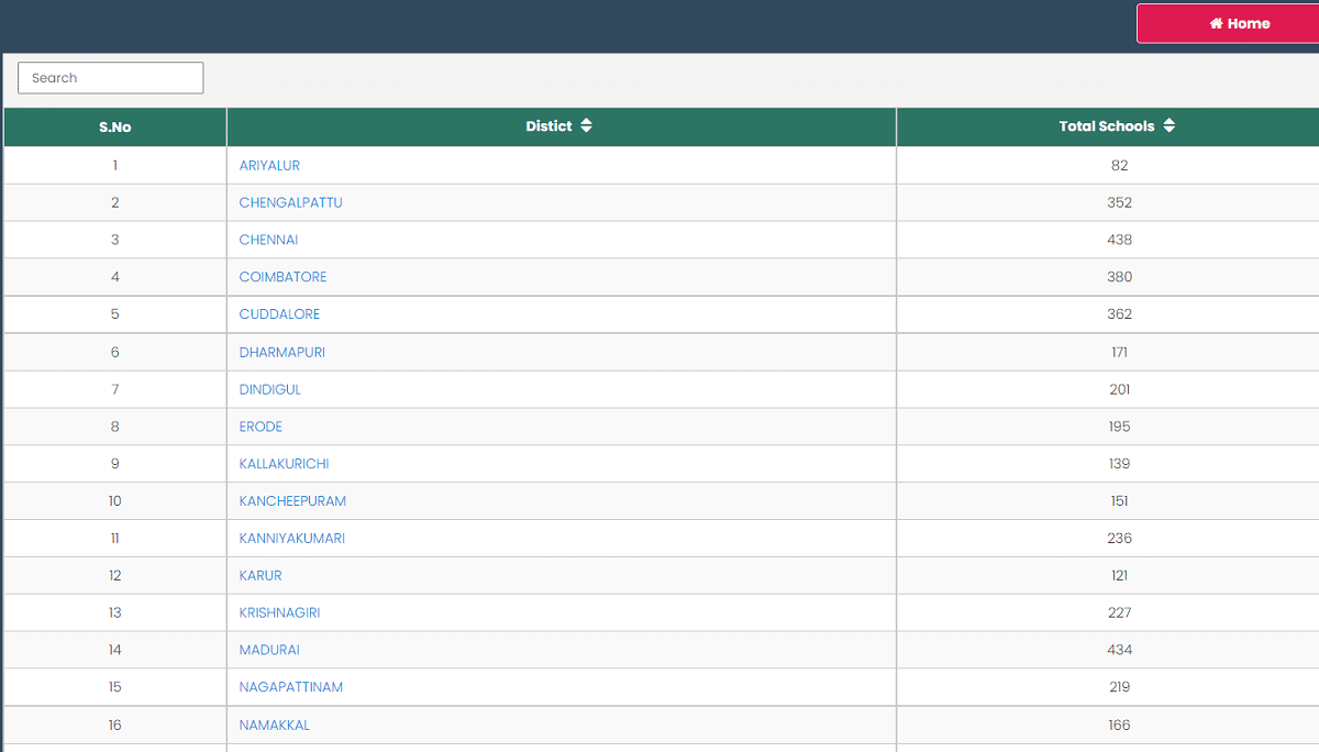 RTE Tamil Nadu School List Check Link
