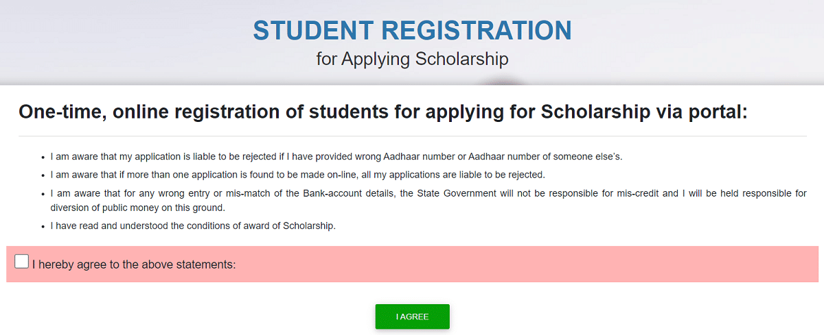 Online Student Registration Applying Scholarship Odisha