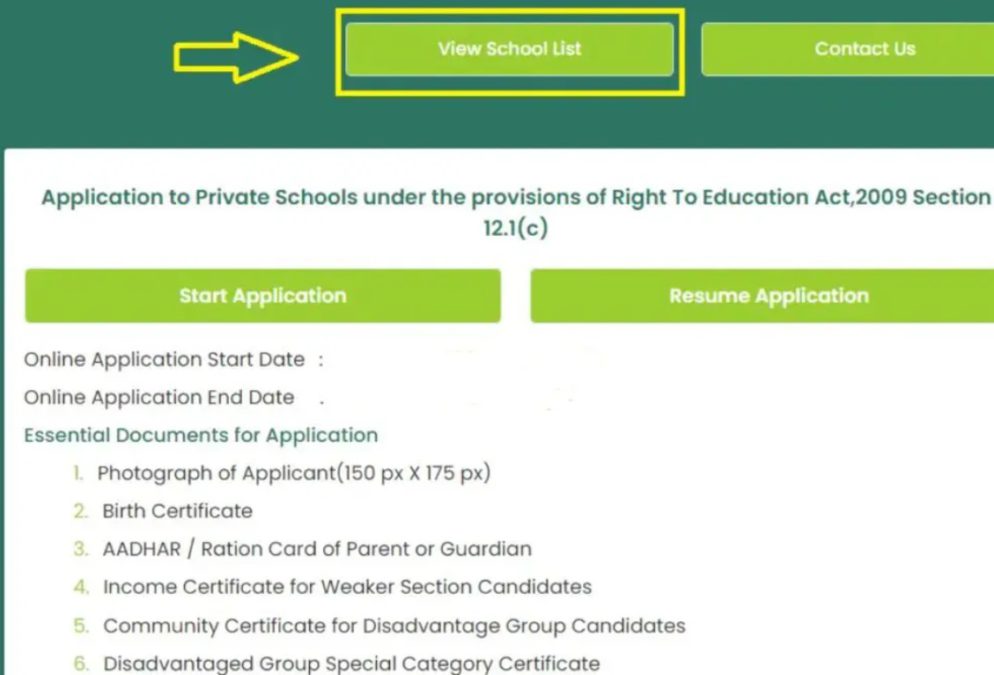 RTE Tnschools Gov 2022 School List