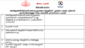 Kerala Jeevanam Scheme Online Registration