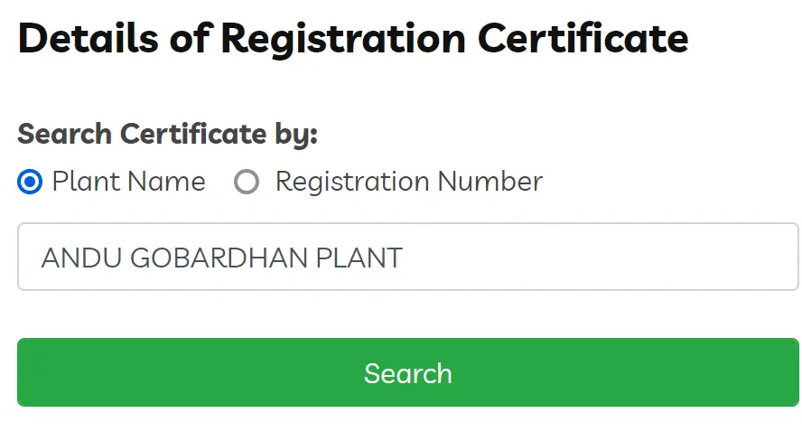 Gobardhan registration Certificate Download