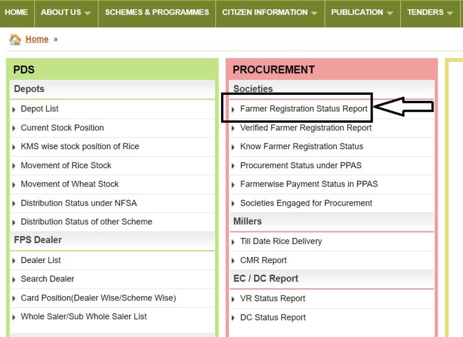 Farmer Registration Status Report Foododisha Portal