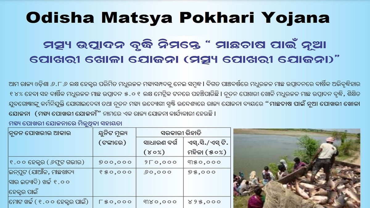 Odisha Matsya Pokhari Yojana Online Registration