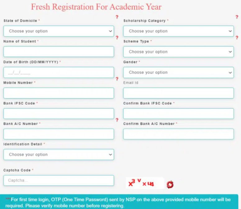Pre Matric Minority Scholarship Online Registration Form