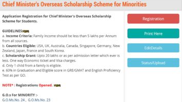 Apply Online Telangana CM Overseas Scholarship Scheme