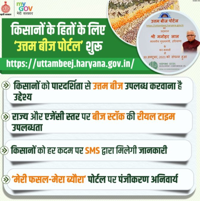 Haryana Uttam Beej Portal Launch