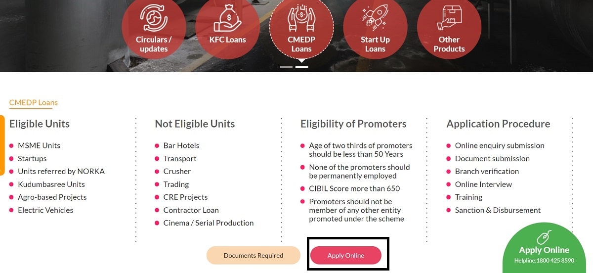 KFC CMEDP Loan Scheme Registration Link