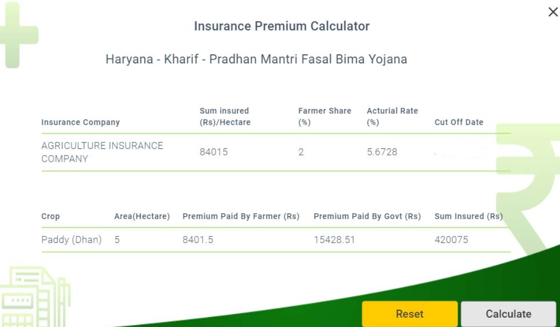 PMFBY Insurance Premium Calculator
