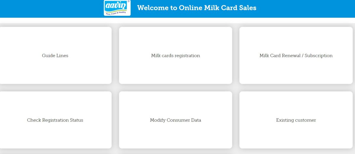 Aavin Online Milk Card Sales