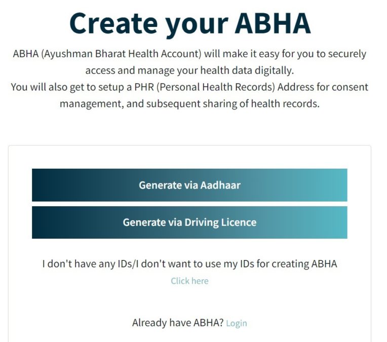 Abha Health Card Online Registration