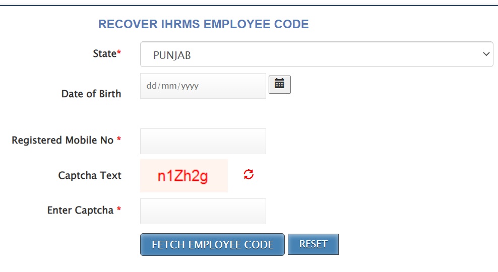 IHRMS Code HRMS Punjab Portal