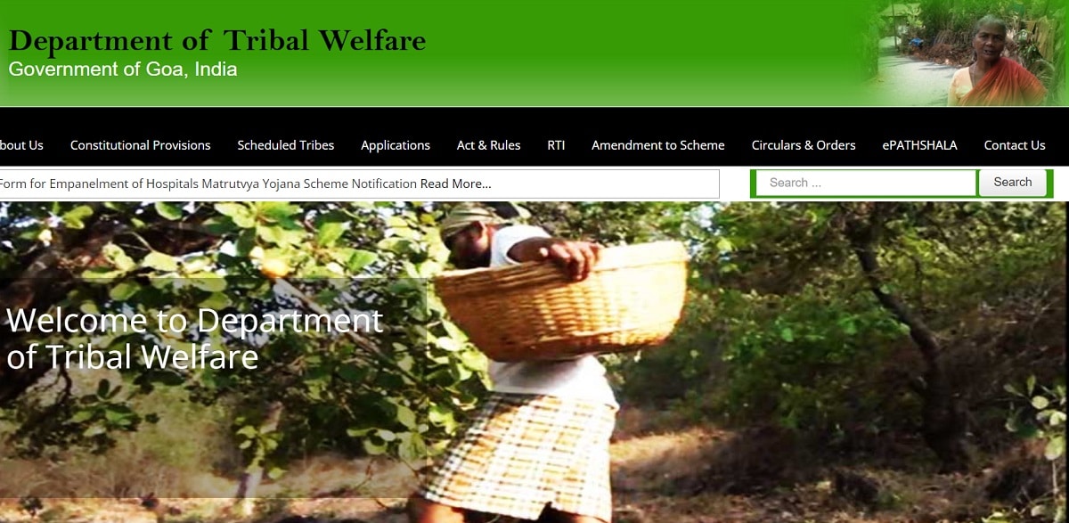 Tribal Welfare Goa Gov Portal