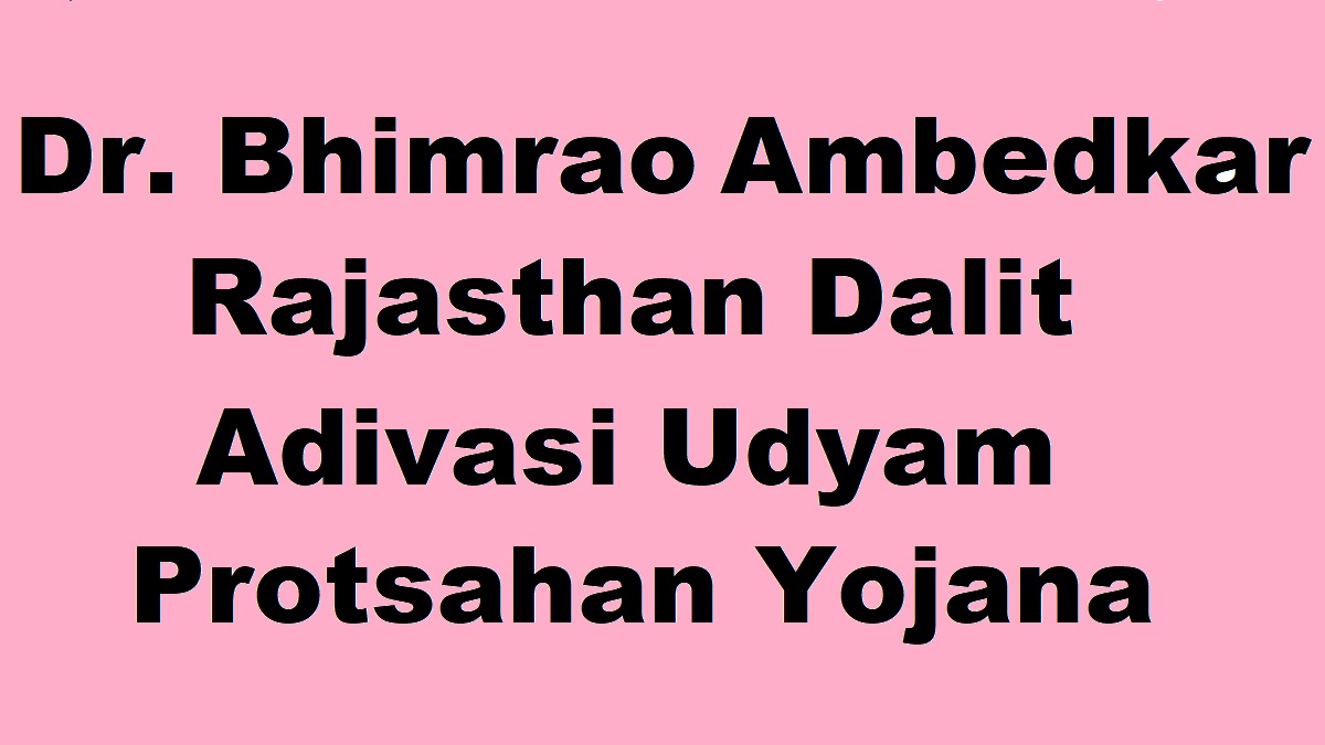 Dalit Adivasi Udyam Protsahan Yojana Rajasthan