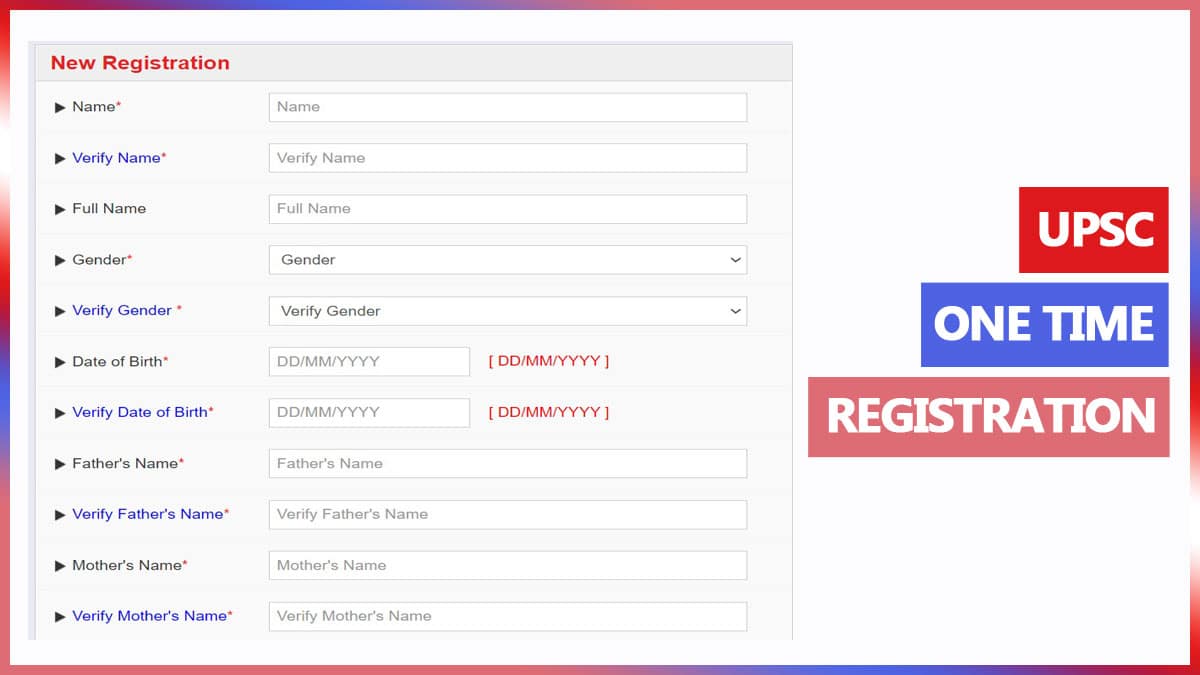 UPSC One Time Registration Apply Online Form