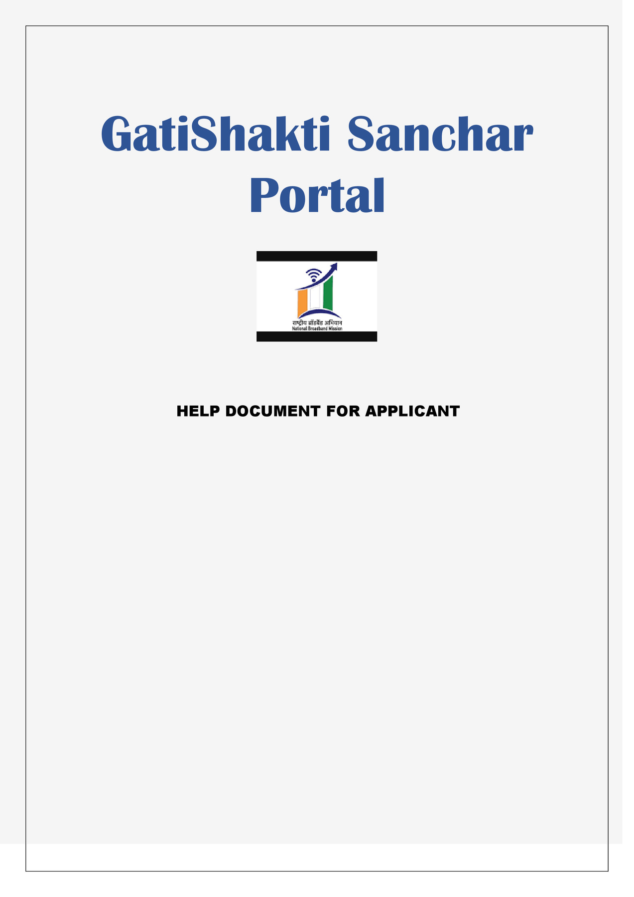 GatiShakti Sanchar Portal User Manual PDF