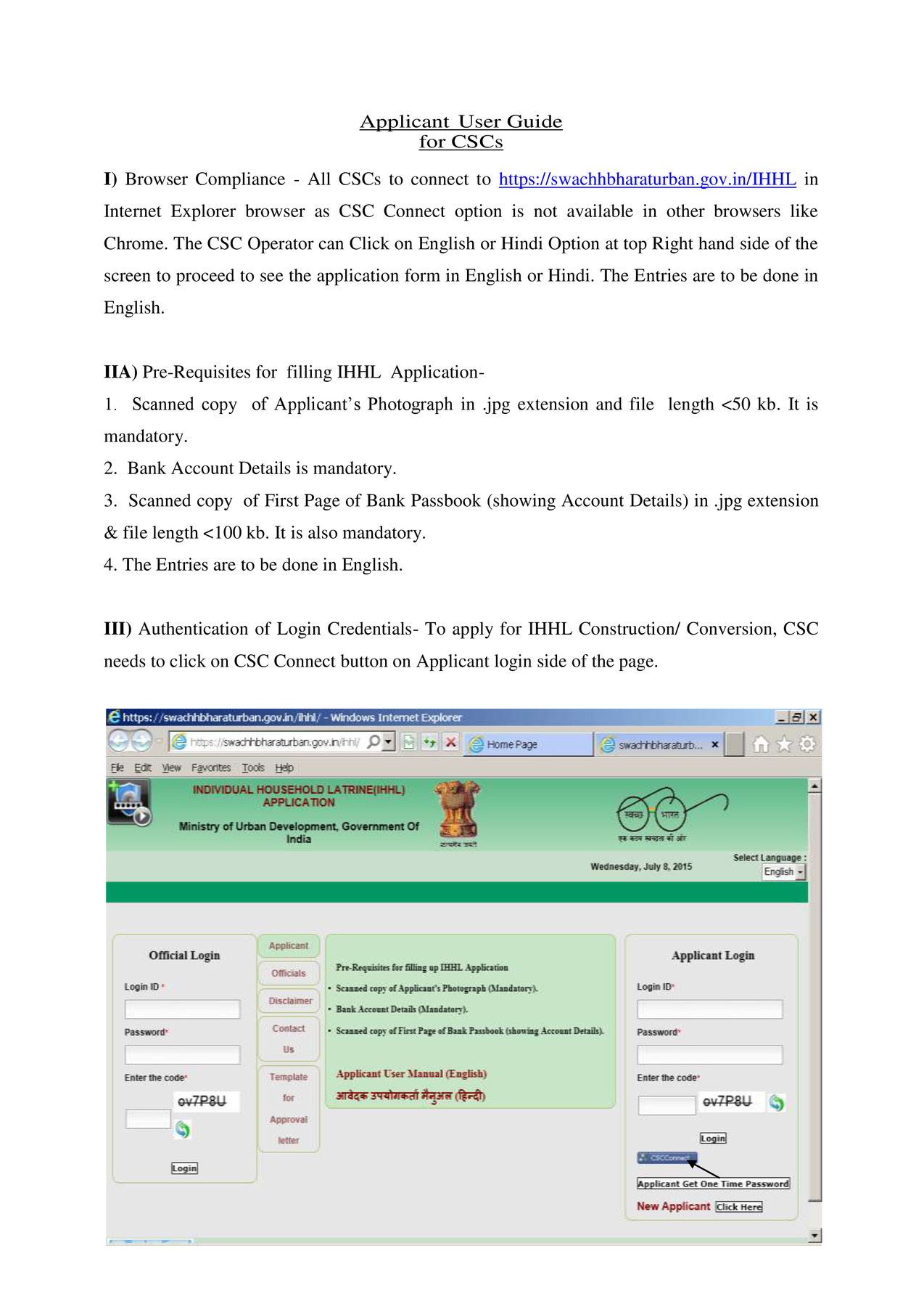 IHHL CSC Connect User Manual PDF