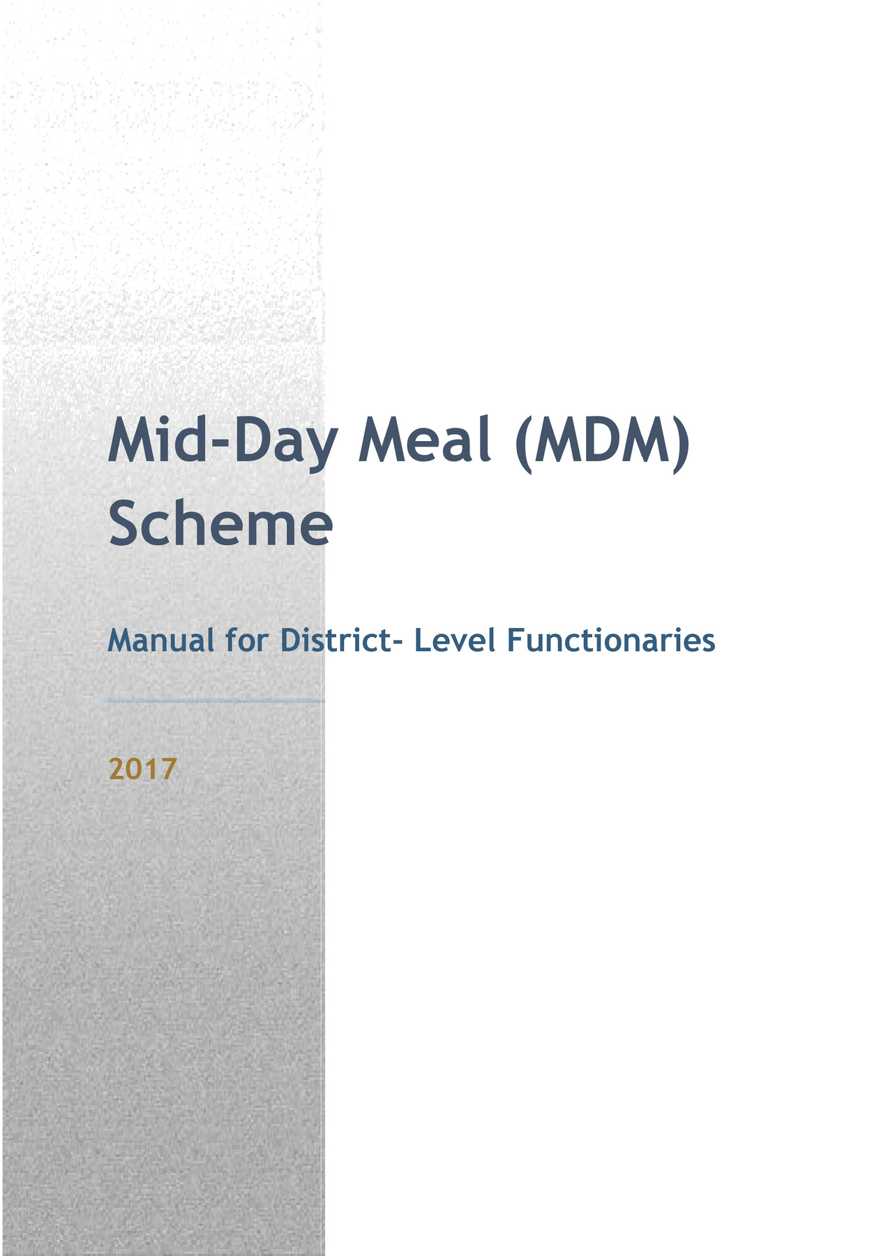 Mid Day Meal Scheme 2022 Manual PDF