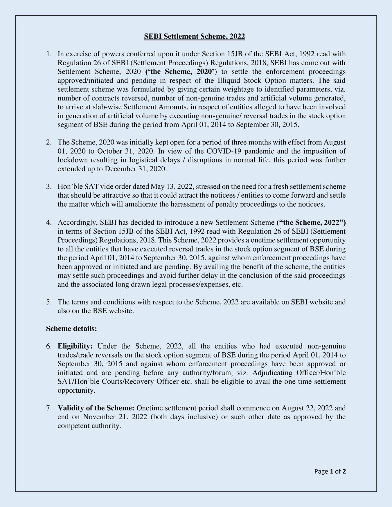 SEBI Settlement Scheme 2023 Guidelines PDF