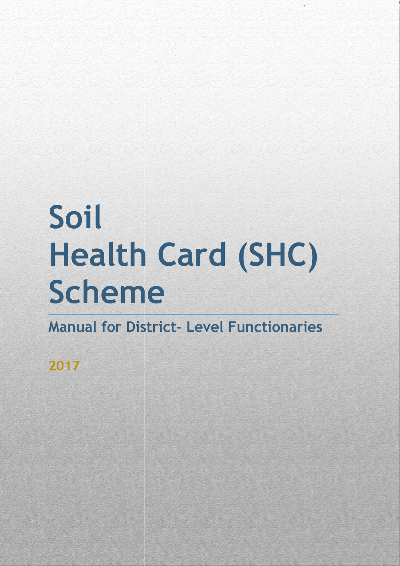 Soil Health Card Scheme User Manual PDF