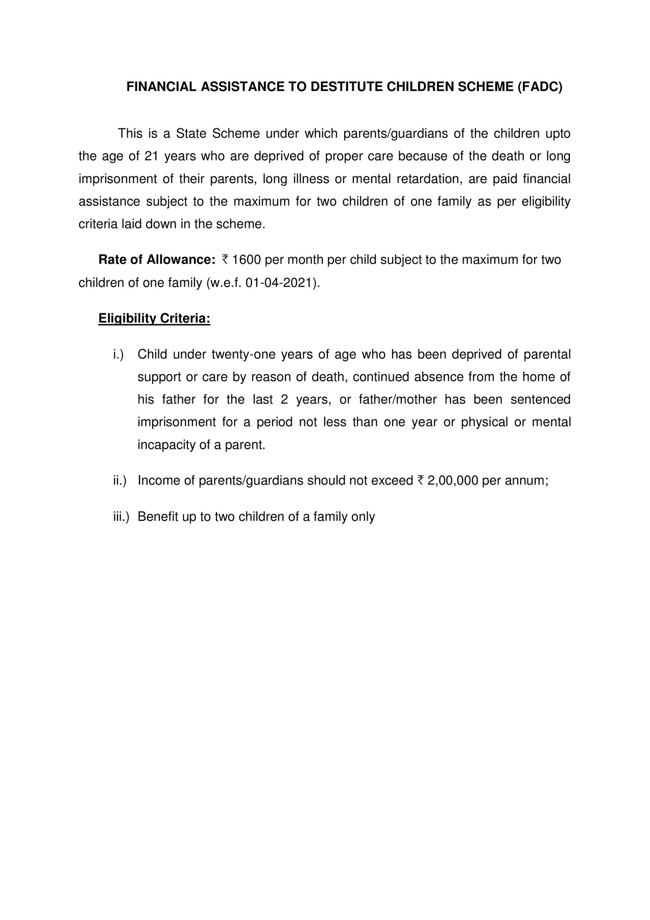 Haryana Destitute Child Pension Scheme 2024 Guidelines PDF