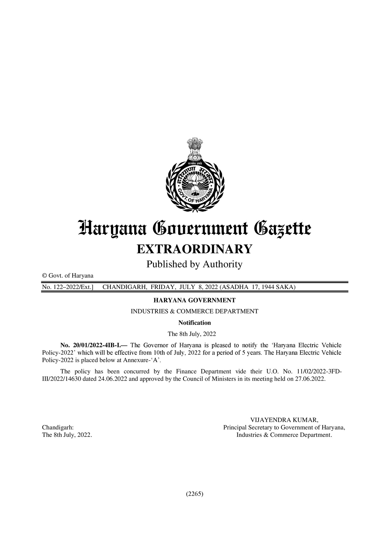 Haryana EV Policy 2022 | Haryana New Electric Vehicle Policy PDF