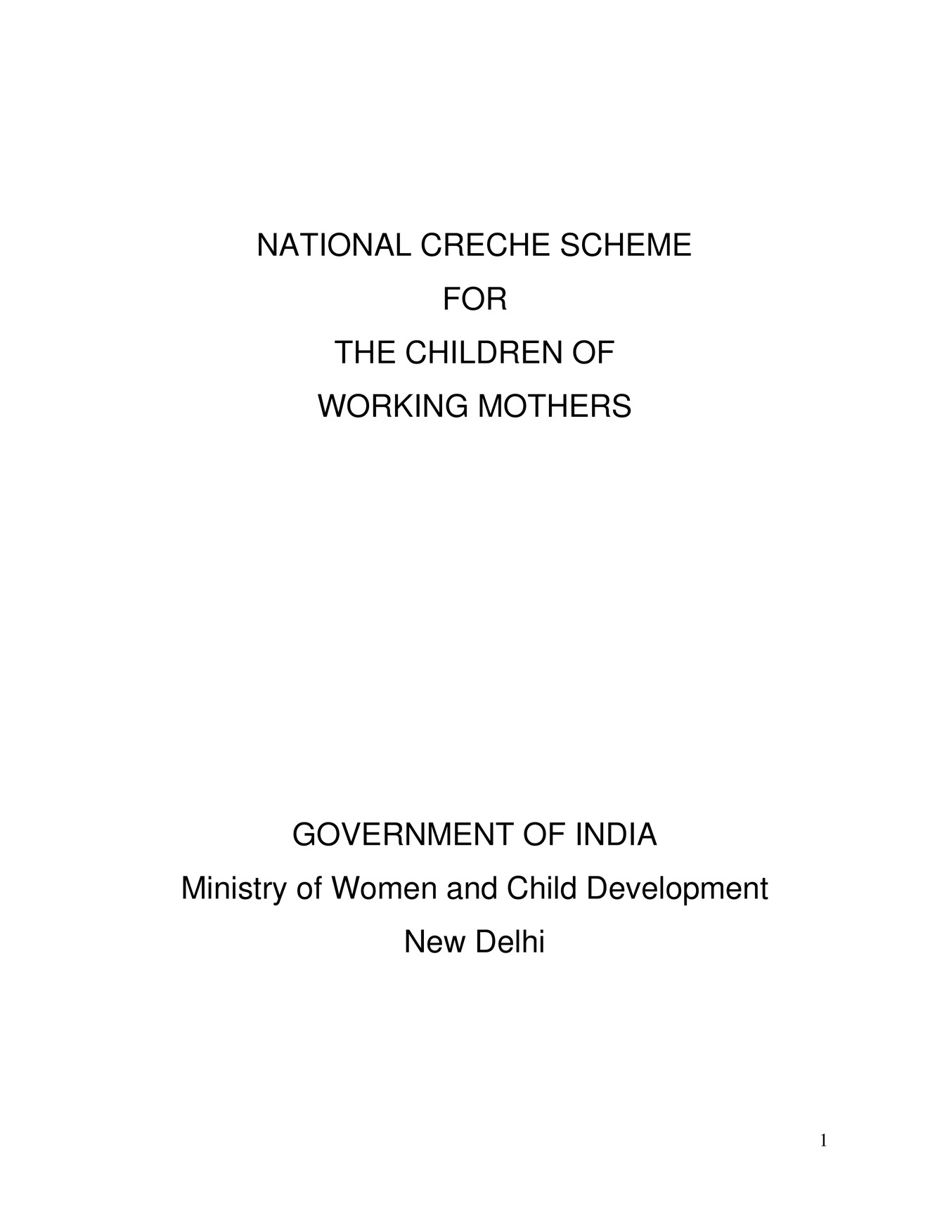 National Creche Scheme 2024 Guidelines PDF