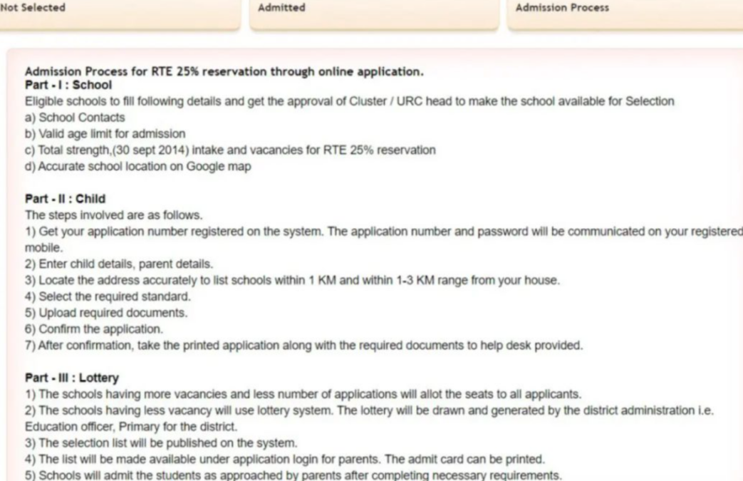 RTE Maharashtra 2023-24 Admission Process