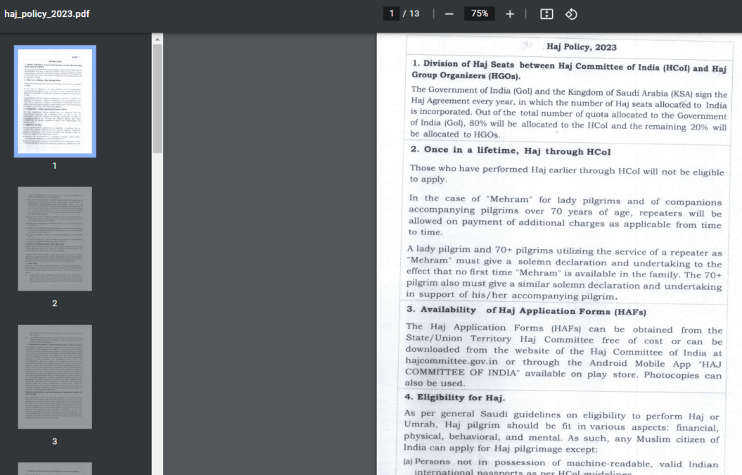 New Hajj Policy 2023 PDF Download
