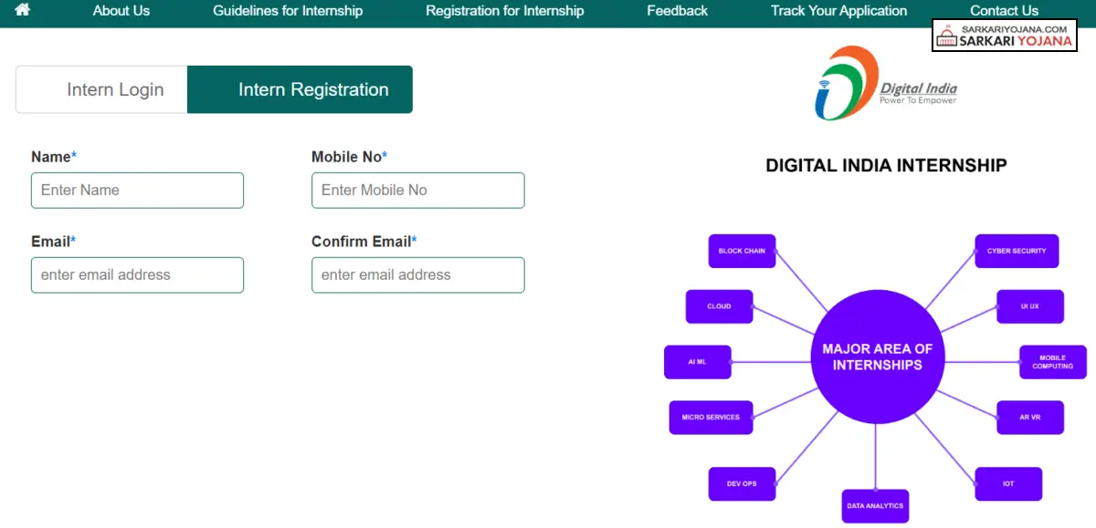 Digital India Internship Scheme Online Registration Form
