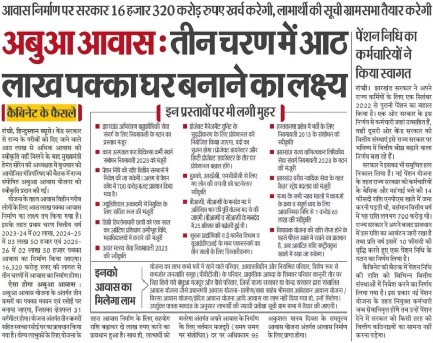 Abua Awas Yojana Phases