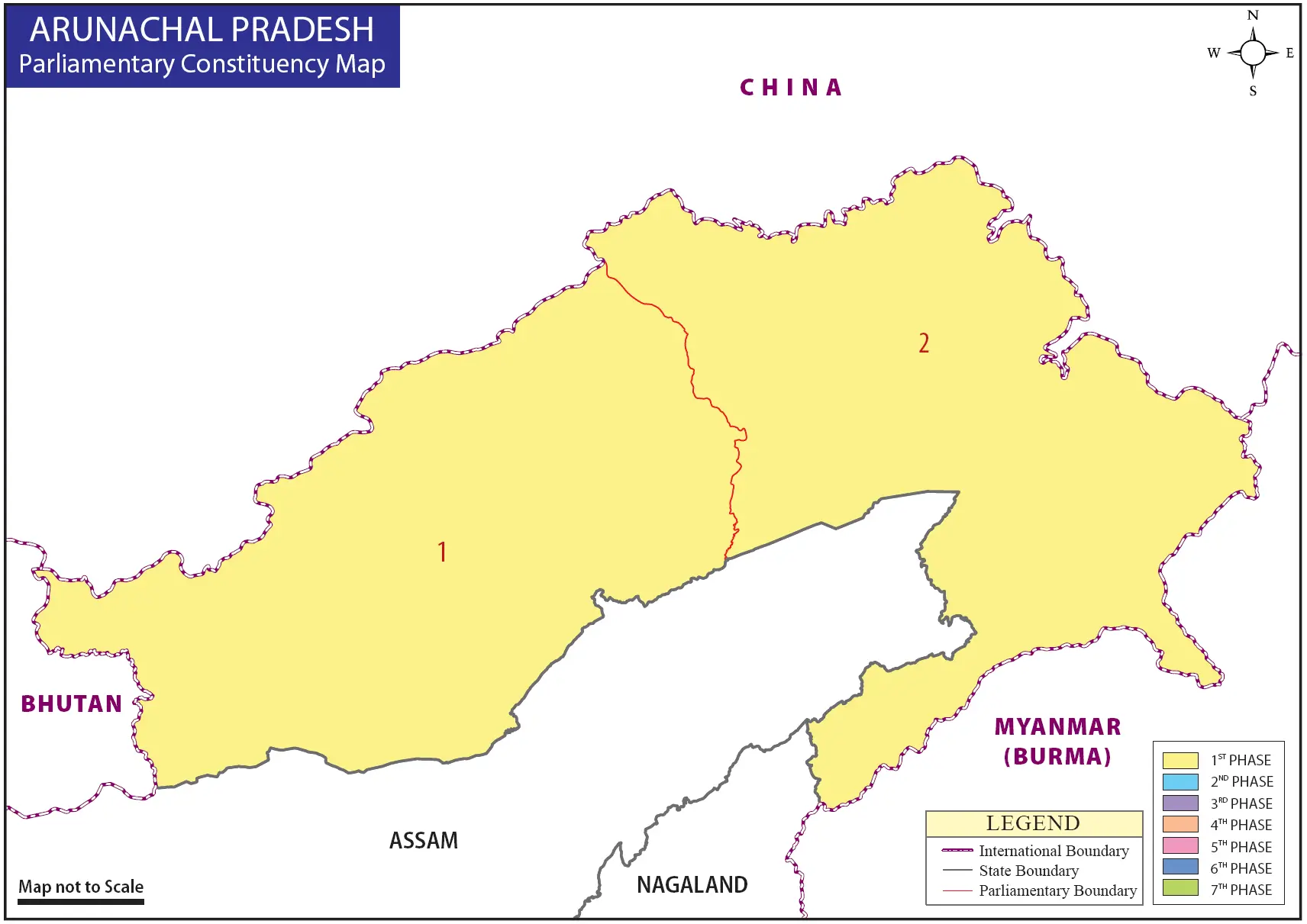 Arunachal Pradesh Parliamentary Constituency Map
