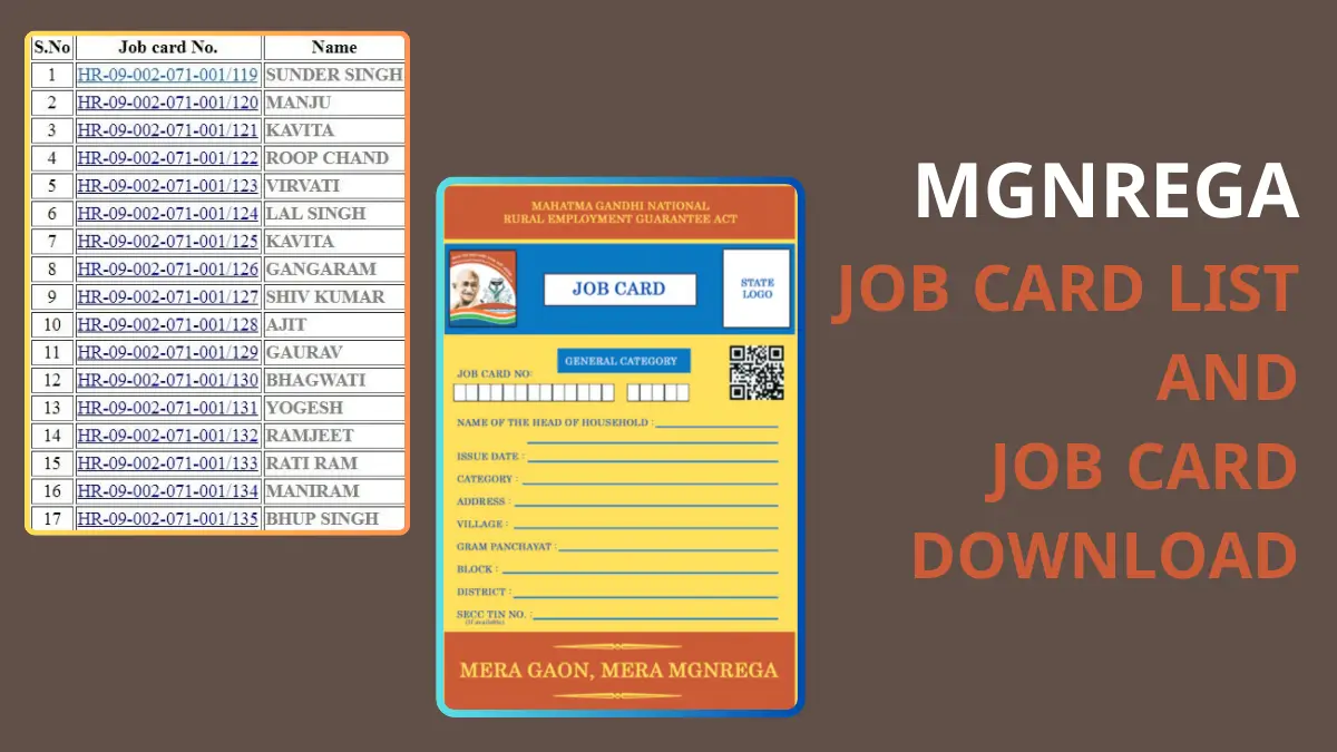 NREGA Job Card List and Download Job Card PDF