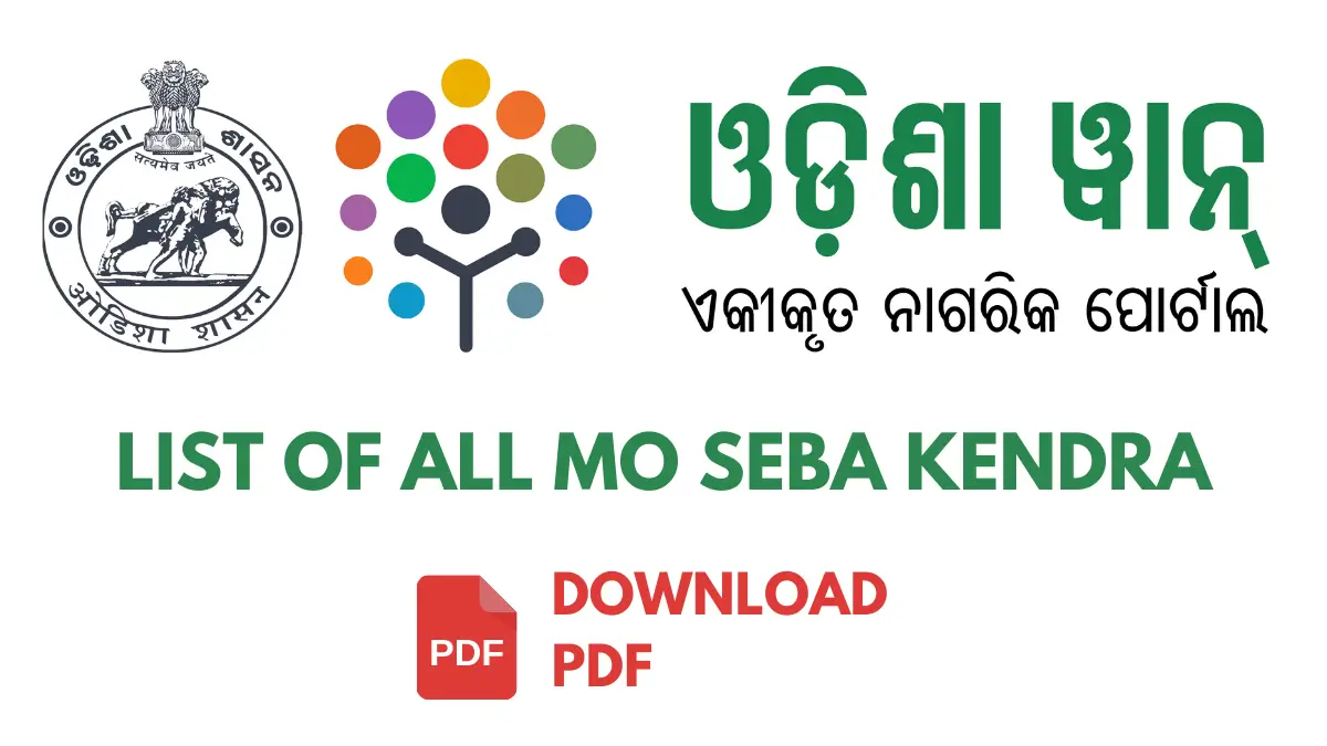 Odisha Mo Seba Kendra List (odishaone.gov.in)