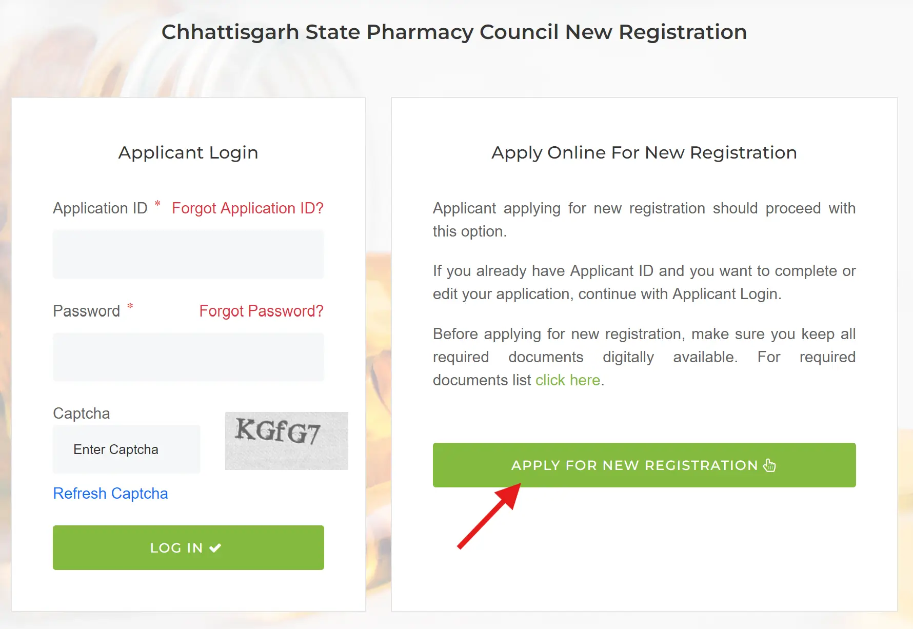 Online New Registration Link